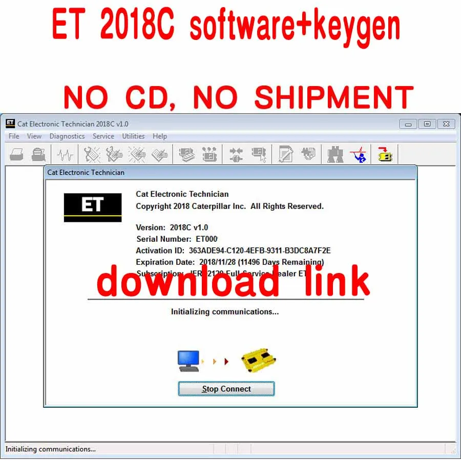 Для гусеницы Cat ET ET3 электронный техник диагностическое программное обеспечение с разблокировкой KeyGen Active+ видео - Цвет: ET 2018C down link