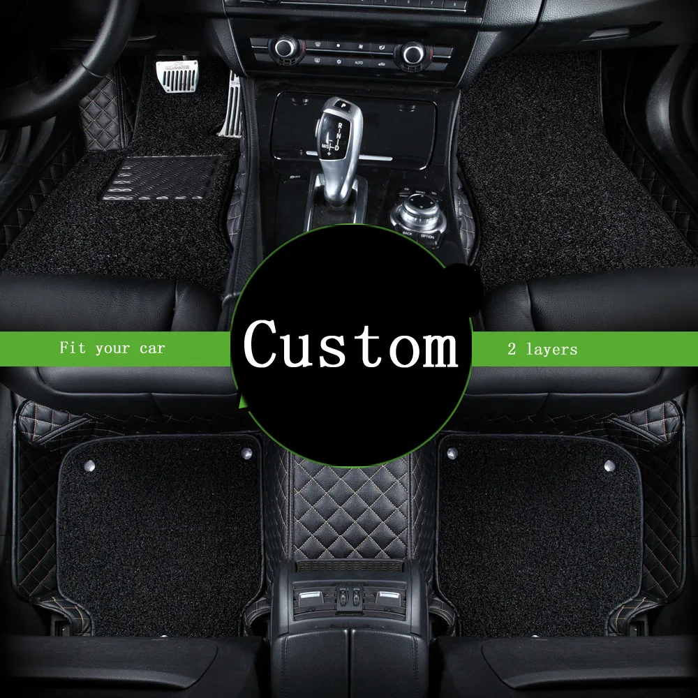 

2018 new arrival 2 layers wire&pu leather easy clean 5seats waterproof car floor mats non silde for chevrolet captive