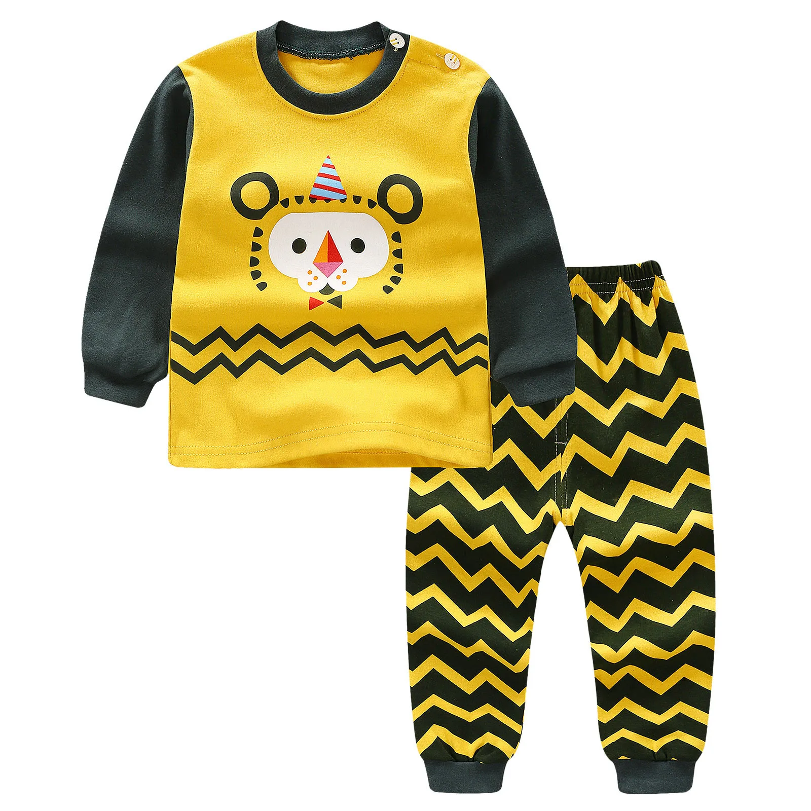 Newborn pajamas children sleepwear baby pajamas sets boys girls animal pyjamas pijamas cotton nightwear clothes kids clothing - Color: 09 lion