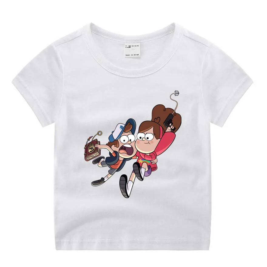 Одежда для маленьких мальчиков детская футболка с забавным принтом из мультфильма «Гравити Фолз» детские летние топы с круглым вырезом, футболки для мальчиков и девочек Ca - Цвет: P624-9