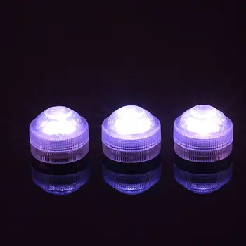 

10*Super Bright 3LED Subersible Waterproof Mini LED Tea Light candle Lights For Wedding Party decoration Vase Light Colorful