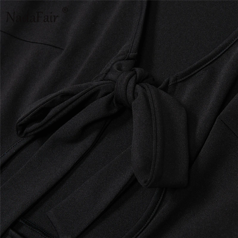 V neck hollow out lace up sexy dress30_