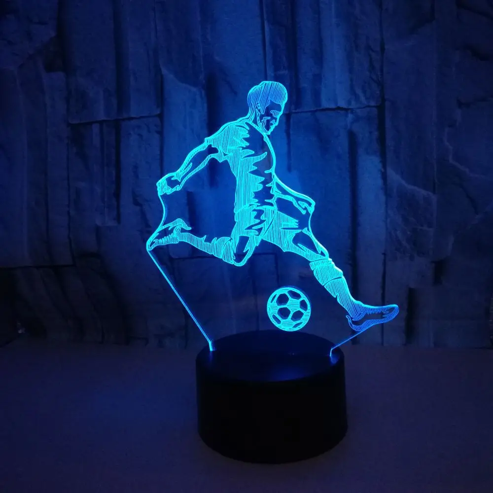 Игры Футбол светодиодный 3D лампы дистанционного сенсорный выключатель 3D ночник usb красочные настроение Спорт Таблица Декоративные