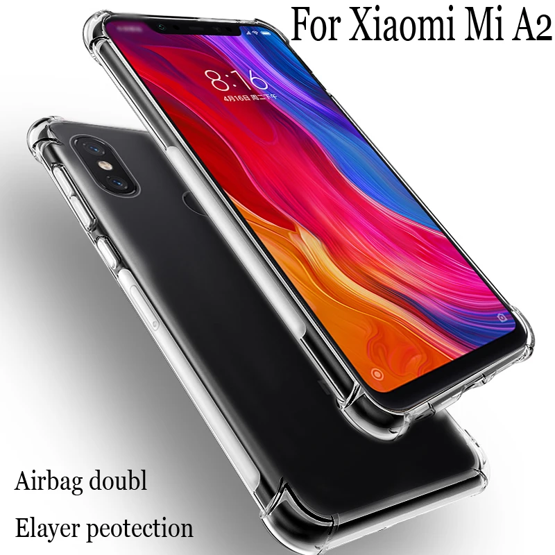 Чехол с воздушной подушкой для Xiaomi Mi A2 Прозрачный мягкий силиконовый