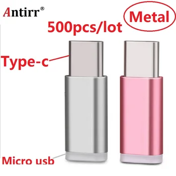 

500PCS Type C Adapter For Xiaomi Mi A1 5X Mi5X Mia1 Oneplus 3t 5 3 LG g5 Samsung S8 Plus Micro USB to USB C Adapter Type-c metal