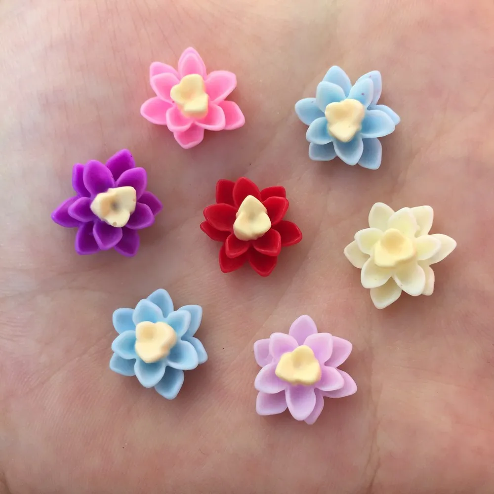 

New 80PCS 12mm Resin Solid Color 3D Flower Flat Back Stone Scrapbook Embellishment DIY Wedding Appliques W15*2