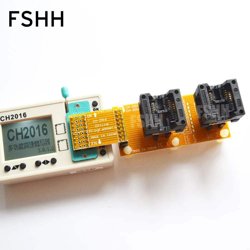SPI FLASH programmer CH2016 Multi offline programmer+208mil SOP8+SOP8 test socket Production 1 drag 2 programmer SPI FLASH programmer CH2016 Multi offline programmer+208mil SOP8+SOP8 test socket Production 1 drag 2 programmer