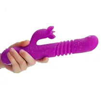 Rabbit Vibrator,Realistic Dildo Penis Vibrator Clitoris Stimulat Massager Transparent Rotating Beads Female Sexy Toys For Women