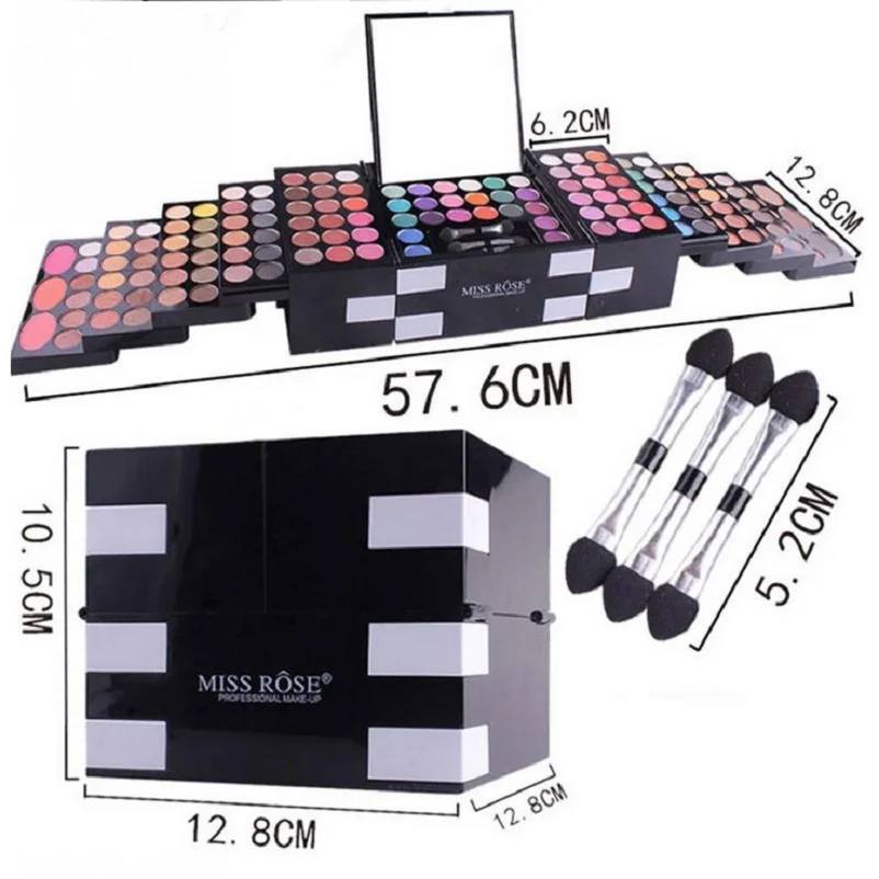 MISS ROSE набор для макияжа 142 цветов waterproof водонепроницаемый Палитра матовые