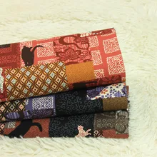 Половина ярда утолщаются хлопчатобумажная ткань Ретро Национальный Ветер кошка печати, ручной работы DIY мешок одежды хлопок ткань B207