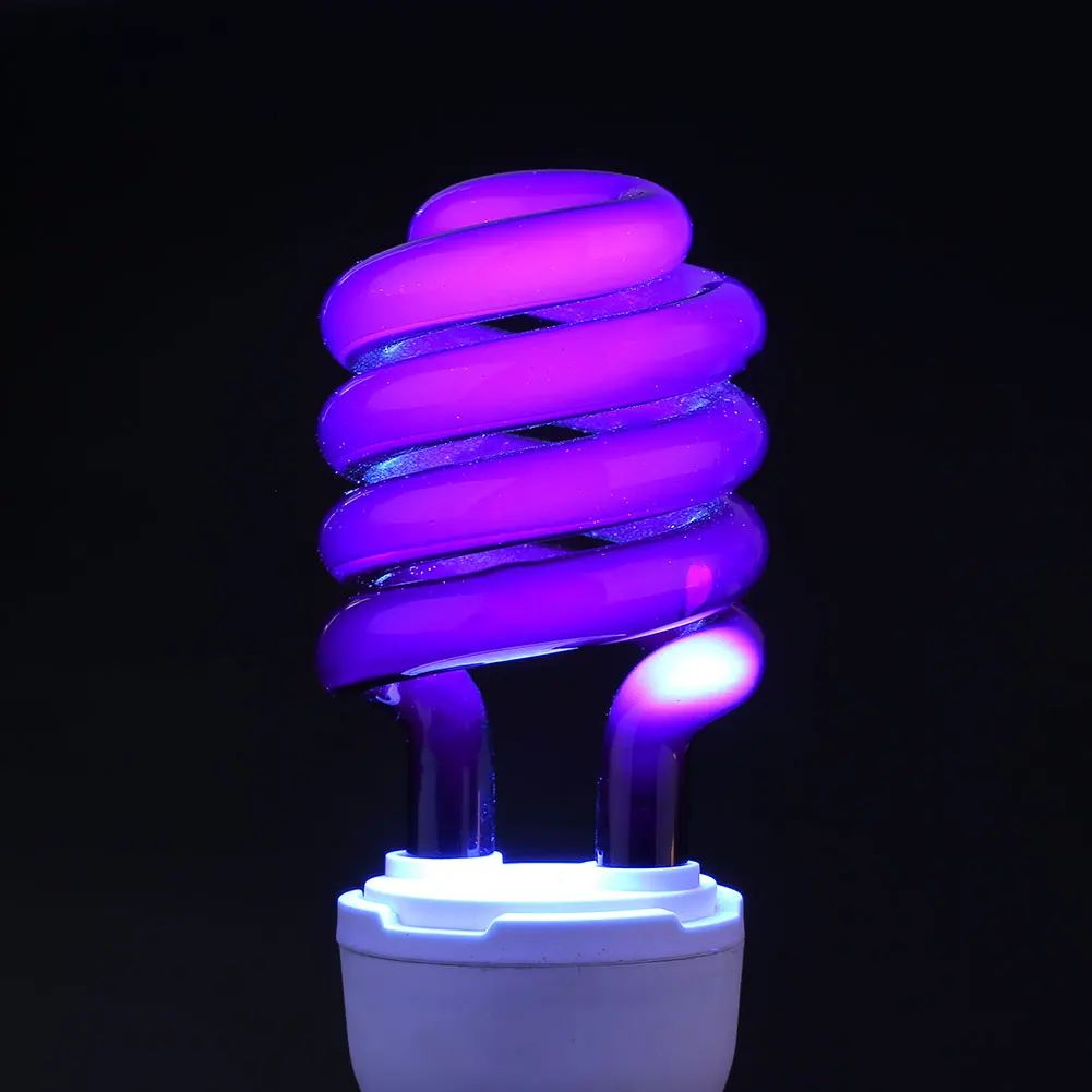 220 В 15-40 Вт ультрафиолетовая лампочка ультрафиолетовая флуоресцентная E27 лампа спиральная Enegy экономия черного света фиолетовая лампа освещение