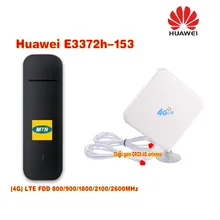 Разблокированный huawei E3372h-153 LTE/4G 150 Мбит/с USB ключ+ 35dbi 4g CRC9 антенна