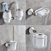 Bathroom Accessories Set, Gold and White Paper Holder,Towel Bar,Soap basket,Towel Rack,Glass Shelf,Hooks bathroom Hardware set ► Photo 3/6