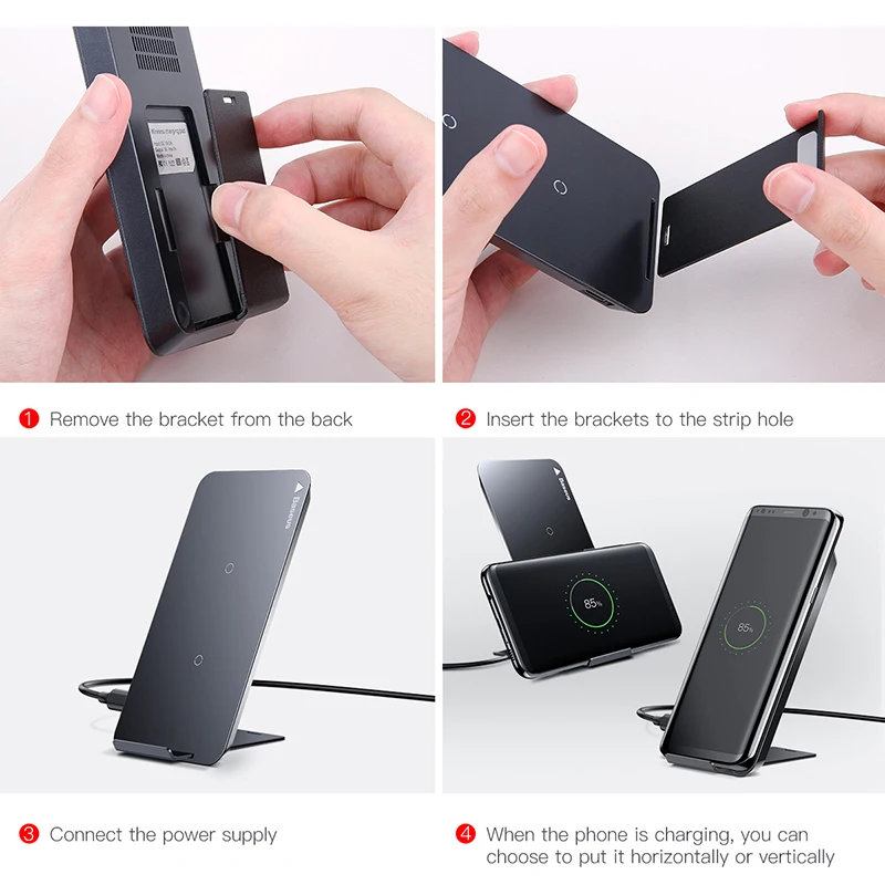 Baseus Qi Wireless Charger For iPhone X 8 Samsung Note 8 S8 Plus S7 S6 Edge Phone Fast Wireless Charging Docking Dock Station