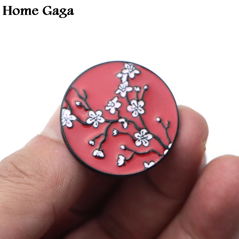 Homegaga цветы вишни эмаль булавки для одежды Металл para сумка рубашка шляпа рюкзак брошь со знаком отличия Значки для мужчин D1692