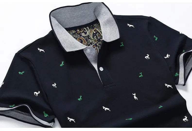 Summer mens polo shirt Cotton polka dot short male polo men top tee quick dry size M-3XL Muls brand fashion Black White Gray1613-04