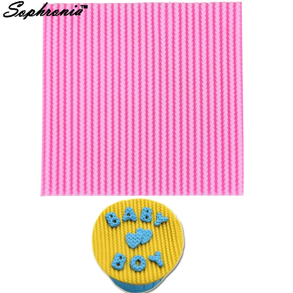 10pcs/set M479 Diy Needle Knitting Wool Texture Silicone Mold Fondant