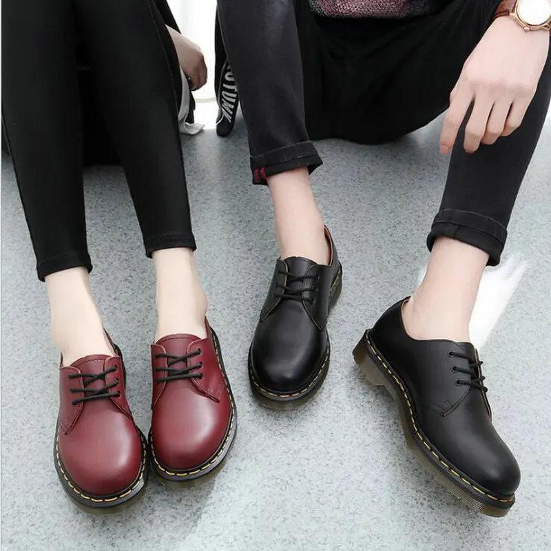 Online Echtes leder Schuhe für Damen Frauen Niedrigen Stiefel Arbeits Schuhe Armee Boot Zapatos Stiefeletten Outdoor Schuhe große größe 47 PP 0505