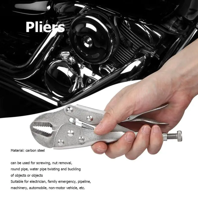 Carbon Steel Welding Tool Adjustable AntiSlip Round/Straight Jaw Pliers Locking Vice Grips Forceps Clamp Hand Tool for Household