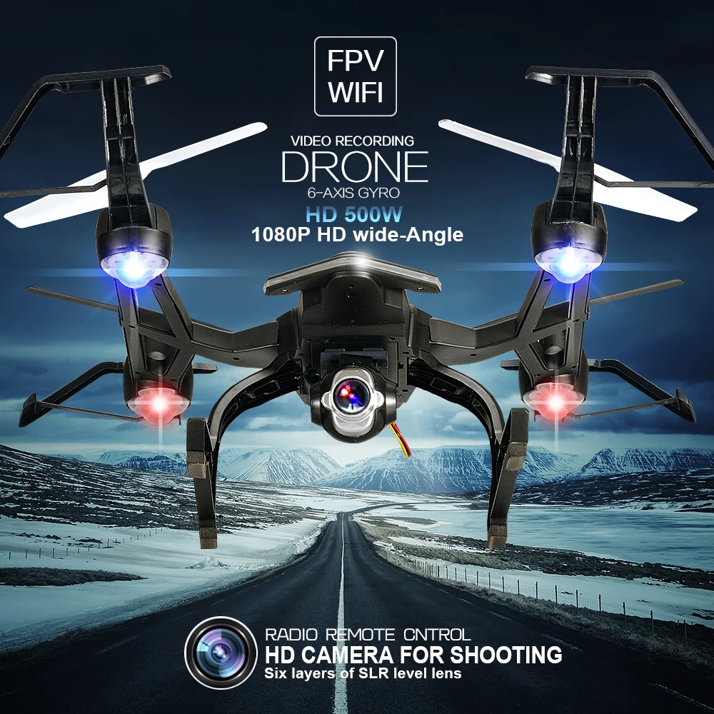 

R8 FPV Drone Upgrade WiFi 0.5M Camera Real Time Video 2.4G 6-Axis RC Quadcopter Helicopters With 1080P HD Camera Professional