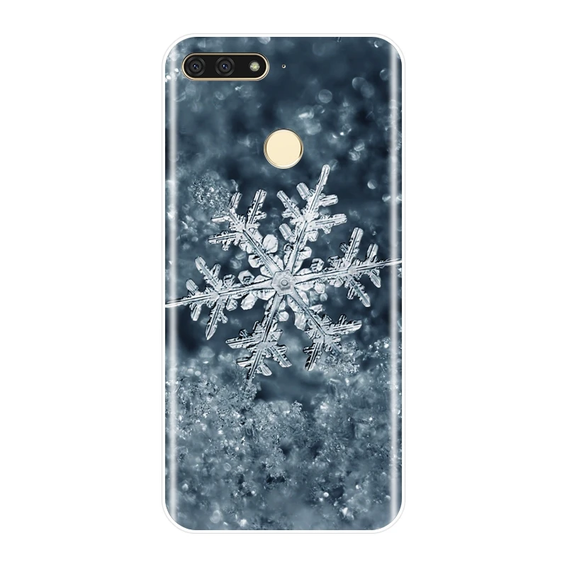 Мягкий чехол для телефона, силиконовый чехол для huawei Y5 Y6 Y7 Prime Y9, красная снежинка, Снежная задняя крышка для huawei Y3 Y5 Y6 II Y7 Pro