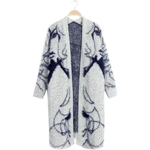 Осенне-зимний женский свитер, новинка, свободный простой кардиган с вышивкой, пальто, длинный шаль, свитер, рубашка, одежда, vestidos MMY031