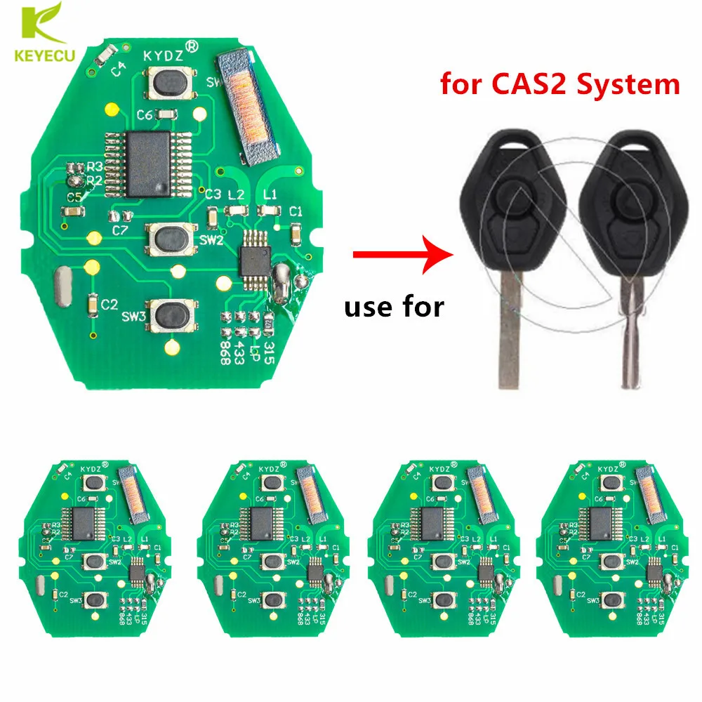 

KEYECU 5PCS KYDZ CAS2 Remote Control Board 3 Button for BMW 318 320 323 325 328 330 525 528 530 540 545 550 M3 M5 M6 X3 X5 Z3