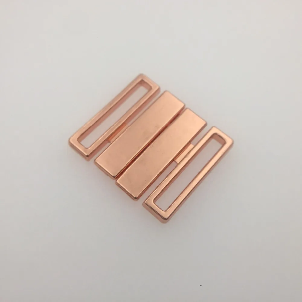 

Free shipping 25sets Craft Rose gold metal Rectangle Tape Closure Hook & Clasp Waist Extenders Sewing On Clothes Bra Clip Hooks