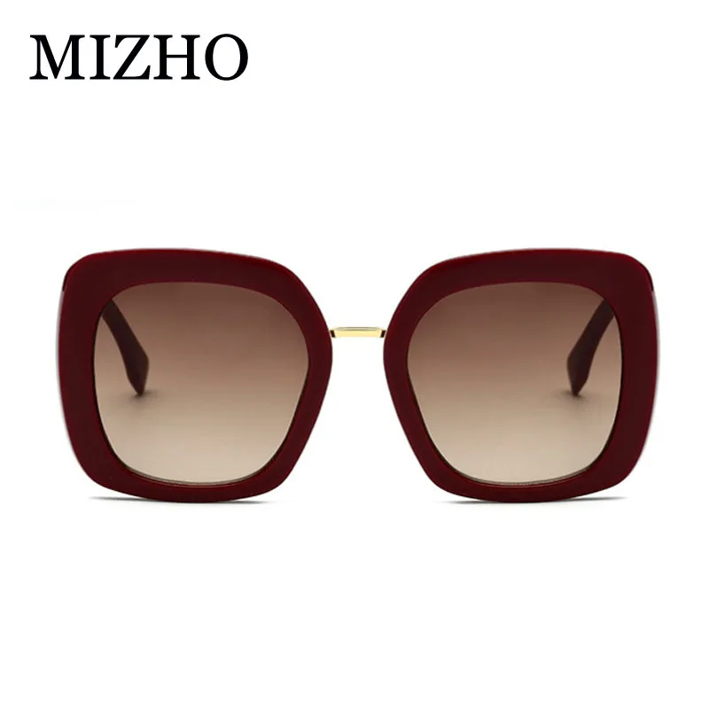 MIZHO Fashion Green Protable Square Sunglasses Women Vintage 2019 Quality Gradient Sun glasses Oversized Ladies Brand Designer