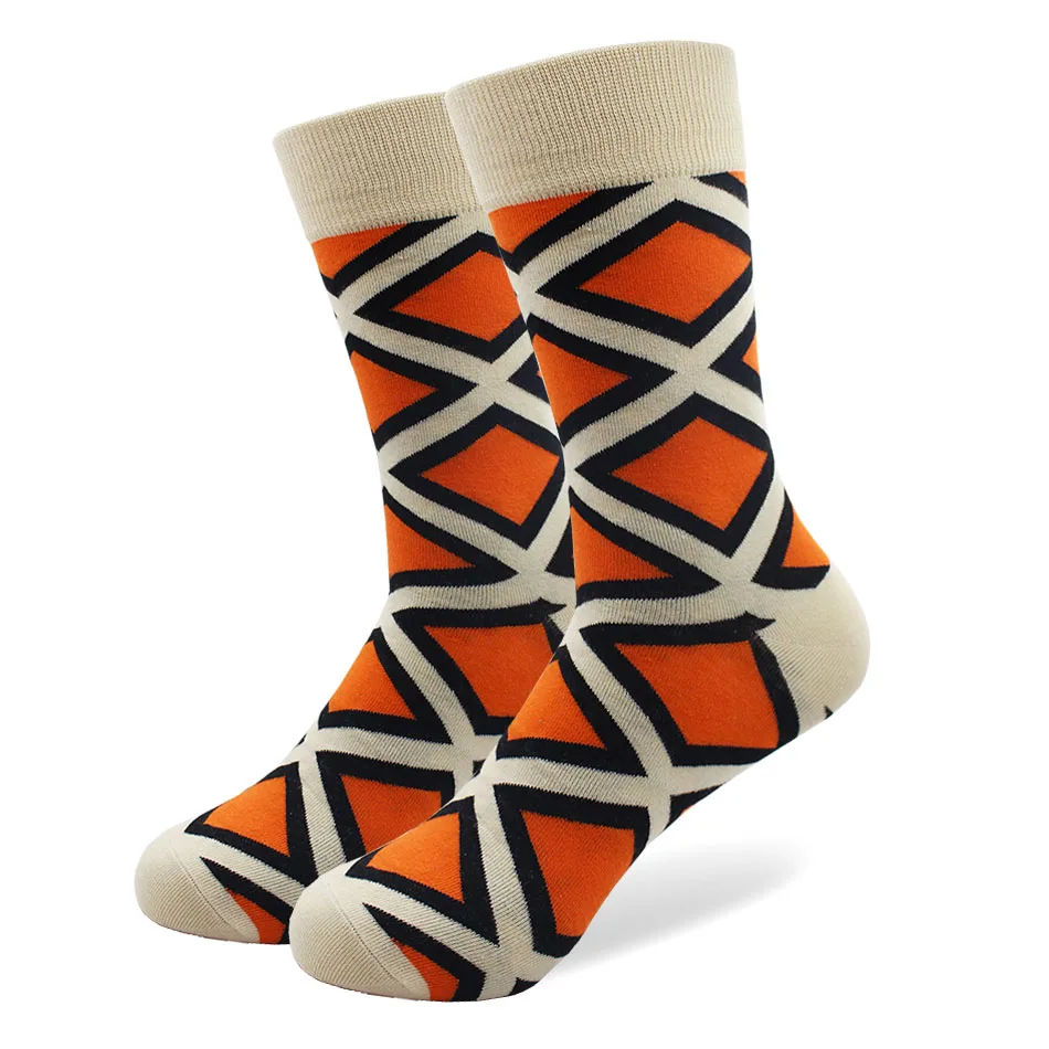 10 Pairs/lot Men's Casual Combed Cotton Happy Socks Multi Pattern Dress Socks Colorful Crazy Argyle Socks for Men Christmas Gift