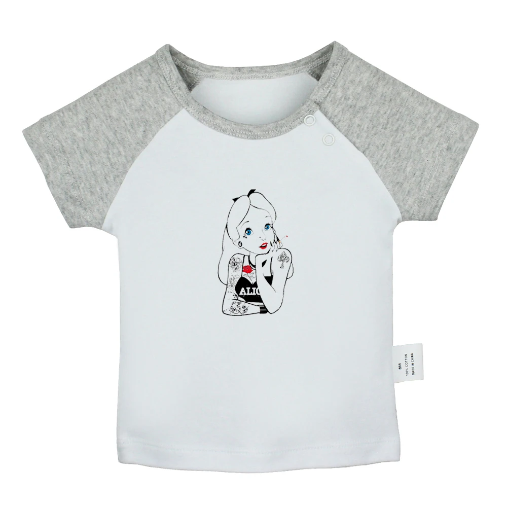 

Cute Punk Alice In Wonderland Mouse Head Kiss Mate Soul black pink Newborn Baby T-shirts Toddler Graphic Short sleeve Tee Tops