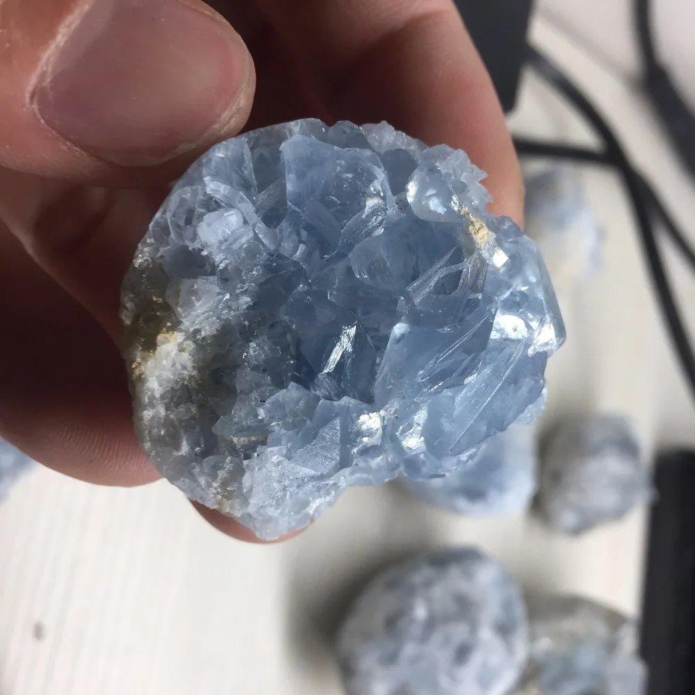 

Anniversary Promotional Price Crystal Stone 60g Natural Healing Celestite Quartz Cluster Specimen BU357