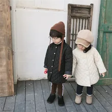 Толстая хлопковая зимняя куртка для мальчиков и девочек, пальто для малышей, теплая парка на молнии, верхняя одежда, детская одежда, детская зимняя куртка для мальчиков 2-7Y
