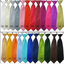 Мальчик ковылять рулевой Школьный Baby Boy Свадьба Средства ухода за кожей Шеи Галстук упругой сплошной Цвет Атлас