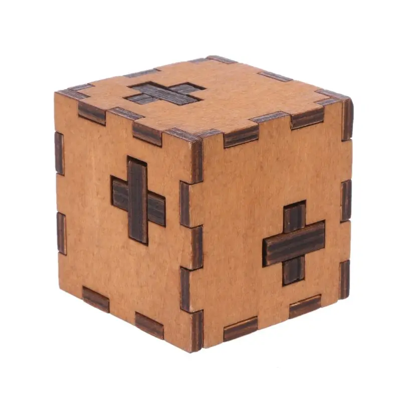 New Switzerland Cube Wooden Secret Puzzle Box Wood Toy Brain Teaser Toy For Kids N26_B photo