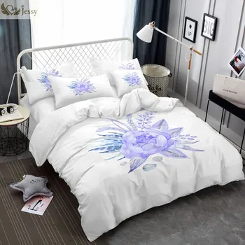 

Colorful Duvet Cover Set 100% Polyester King Pillowcases High Quality Plant Flower White Grey Black Beige 45*45cm Cushion Cover