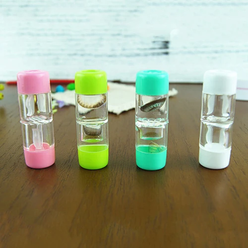 

1pc Portable RGP Rigid ABS Contact Lens Small Lovely Travel Eyewear Case Bag Box Container Holder Random Color