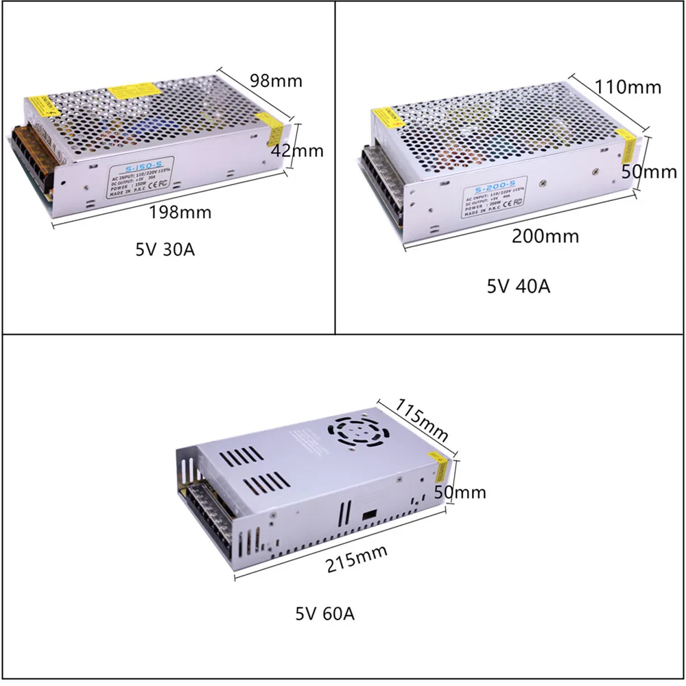 Трансформаторы DC5V 12V 24V 1A 2A 3A 5A 8.5A 10A 15A 20A светодиодный драйвер адаптер 120W 150W 200W 360W импульсный источник Питание