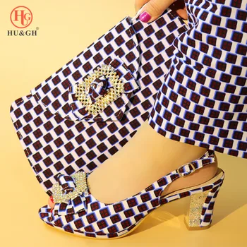 

2019 Italian Shoe and Bag Set for Party In Women Matching Shoe and Bag Set Decorated with Rhinestone Designer Shoes Women Luxury