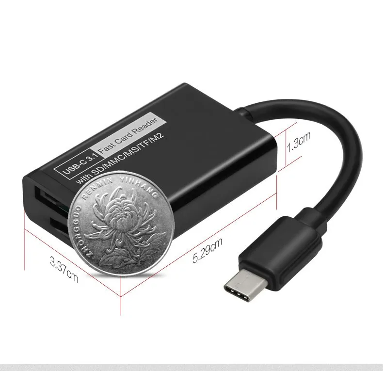 Тип usb C SD MMC/MS/TF/картридер 2 микро-sd OTG Картридер для Macbook для Google 6 P для LG G5 G6 для samsung S8 S9 для huawei p20