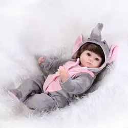 NPK 16 дюймов Реалистичного Reborn новорожденных Куклы Силиконовые слон Одежда для куклы для детей Playmate BM88