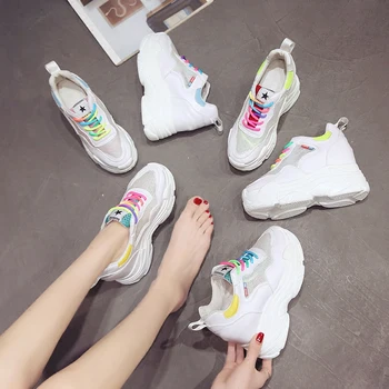 

NiceNew Korean Fashion Wild High Heels Casual Shoes Thick Waterproof Platform Round Single Shoes Ladies Shoes