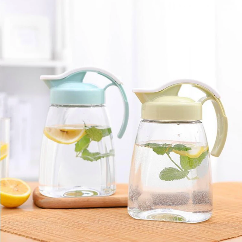 

Water bottle Plastic Cold Water Pot Set with Cup Cover Transparent Water Kettle Jug Sets Leakproof Drinking 12.5*21cm