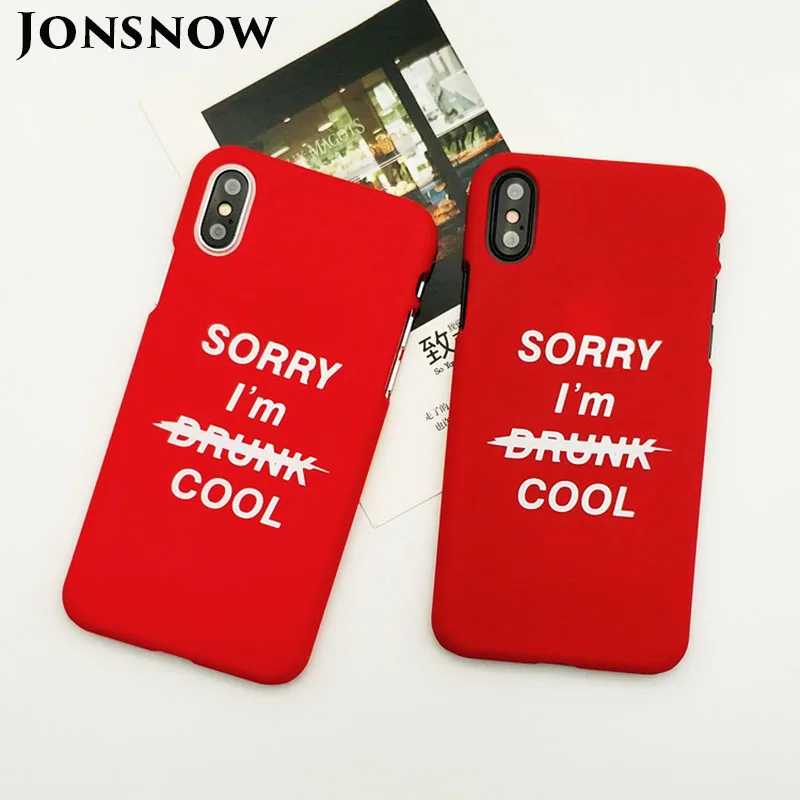 KIPX1028_6_Frosted Plastic Case For iPhone 7 Case For iPhone X 6 6S 7 8 Plus SORRY I'M COOL Back Cover Fundas