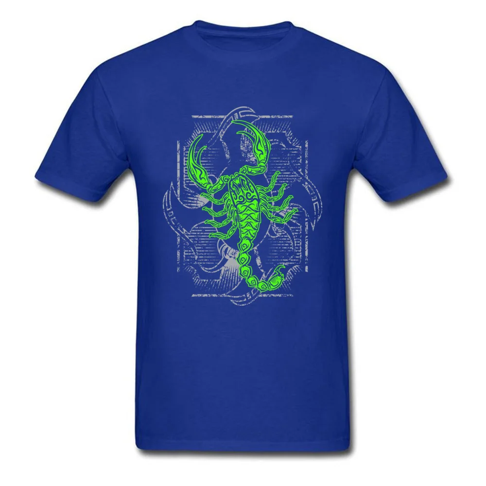 Scorpion Cotton Tops Tees for Male Summer T Shirts Normal Designer O-Neck Clothing Shirt Short Sleeve Free Shipping Scorpion blue