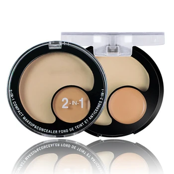 

ICYCHEER Makeup Waterproof Base Long-lasting 2 in 1 Foundation Powder Shading Powder + Concealer Cream Contour Face Foundation