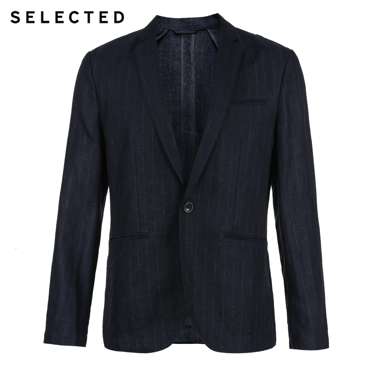 Отборный мужской блейзер в полоску из льна, льняной классический приталенный льняной деловой Повседневный пиджак, одежда S | 418272502