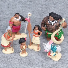 Hot ! 6-12cm Movie Moana Princess Maui Chief Tui Tala Heihei Pua Action Figure Brinquedo PVC Toys For Kids Models Birthday Gifts