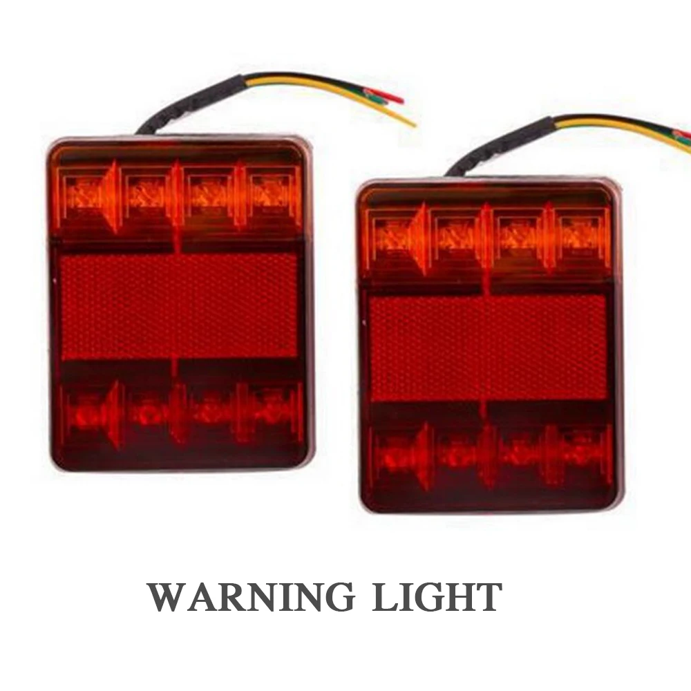 Waterproof Car 8 LED Tail Light Rear Lamps Pair Boat Trailer 12V Rear