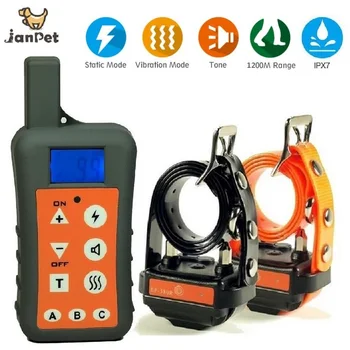 

1200meters Remote Control Electric Dog Training Collar Waterproof Rechargeable Shock Collar Pet Trainer Bark Collar For Dogs